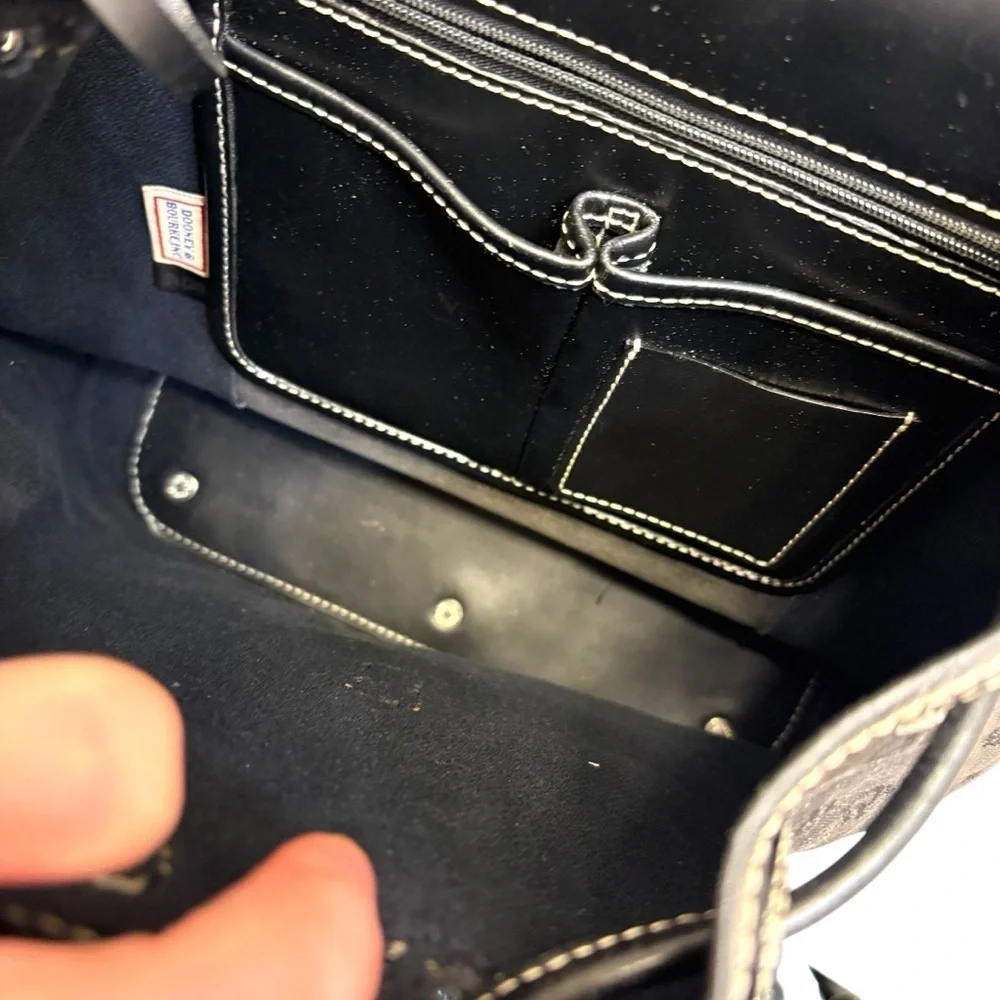 Dooney & bourke canvas and leather vintage black backpack
